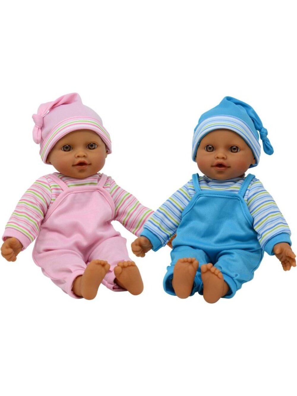 12 Inch Sweet Hispanic Twin Baby Dolls Boy and Girl Set